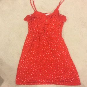 Red and white polkadot dress